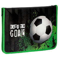 Папка для труда 1 отделение, А4, ArtSpace "Time to goal", 325*230*25мм, пластик, молния вокруг, откид. планка фото Папка для труда 1 отделение, А4, ArtSpace "Time to goal", 325*230*25мм, пластик, молния вокруг, откид. планка