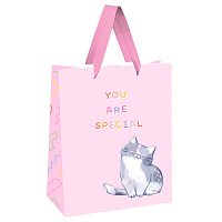 Пакет подарочный 18*23*10см MESHU "You are special", выб. лак, белый крафт фото Пакет подарочный 18*23*10см MESHU "You are special", выб. лак, белый крафт