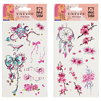 Наклейка-тату MESHU "Pink mood", 22*10см, инд. уп., европодвес фото Наклейка-тату MESHU "Pink mood", 22*10см, инд. уп., европодвес