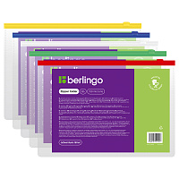 Папка-конверт на молнии Berlingo В6, 150мкм, прозрачная, ассорти фото Папка-конверт на молнии Berlingo В6, 150мкм, прозрачная, ассорти