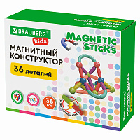 Магнитный конструктор MAGNETIC STICKS, 36 магнитных деталей, BRAUBERG KIDS, 665721 фото Магнитный конструктор MAGNETIC STICKS, 36 магнитных деталей, BRAUBERG KIDS, 665721