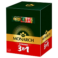 Кофе растворимый Monarch "Strong", 3в1, порошкообразный, порционный, 24 пакетиков*13г, мягкая упаковка фото Кофе растворимый Monarch "Strong", 3в1, порошкообразный, порционный, 24 пакетиков*13г, мягкая упаковка