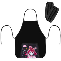 Фартук с нарукавниками для уроков труда ПИФАГОР, 1 карман, 46х54 см, "Anime girl", 273624 фото Фартук с нарукавниками для уроков труда ПИФАГОР, 1 карман, 46х54 см, "Anime girl", 273624