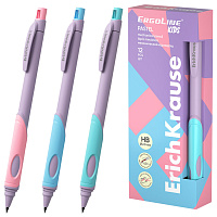 Карандаш механический 2 мм ERICH KRAUSE "ErgoLine Kids Pastel", HB, с точилкой, ассорти, 63833 фото Карандаш механический 2 мм ERICH KRAUSE "ErgoLine Kids Pastel", HB, с точилкой, ассорти, 63833