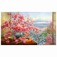 Картина стразами (алмазная мозаика), 30х40 см, ОСТРОВ СОКРОВИЩ, "Букет сакуры", без подрамника, 663862 фото Картина стразами (алмазная мозаика), 30х40 см, ОСТРОВ СОКРОВИЩ, "Букет сакуры", без подрамника, 663862