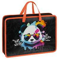 Папка с ручками А4 ArtSpace "The Colored Panda", пластик, на молнии, 70мм фото Папка с ручками А4 ArtSpace "The Colored Panda", пластик, на молнии, 70мм
