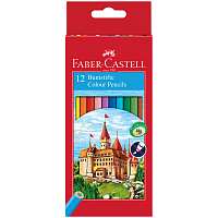 Карандаши цветные Faber-Castell "Замок", 12цв., шестигр., заточ., картон, европодвес фото Карандаши цветные Faber-Castell "Замок", 12цв., шестигр., заточ., картон, европодвес
