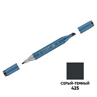 Маркер двусторонний для скетчинга Гамма "Студия", серый темный, корпус трехгранный, пулевид./клиновид. наконечники фото Маркер двусторонний для скетчинга Гамма "Студия", серый темный, корпус трехгранный, пулевид./клиновид. наконечники