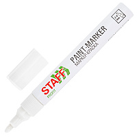 Маркер-краска лаковый (paint marker) 2-4 мм, БЕЛЫЕ, КОМПЛЕКТ 12 ШТУК, НИТРО-ОСНОВА, STAFF PROFIT, для любых поверхностей, 152584 фото Маркер-краска лаковый (paint marker) 2-4 мм, БЕЛЫЕ, КОМПЛЕКТ 12 ШТУК, НИТРО-ОСНОВА, STAFF PROFIT, для любых поверхностей, 152584
