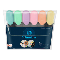 Набор текстовыделителей Schneider "Job" 06цв., пастельные ассорти, 1-5мм, прозрачный чехол фото Набор текстовыделителей Schneider "Job" 06цв., пастельные ассорти, 1-5мм, прозрачный чехол