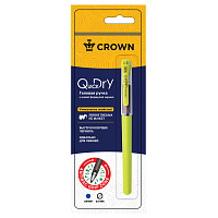 Ручка гелевая Crown "Quick Dry" с быстросохнущими чернилами и антибактериальным грипом, синяя, 0,5мм, корпус ассорти, 1 шт., блистер фото Ручка гелевая Crown "Quick Dry" с быстросохнущими чернилами и антибактериальным грипом, синяя, 0,5мм, корпус ассорти, 1 шт., блистер