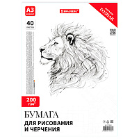 Бумага для черчения А3, 297х420 мм, 40 л., 200 г/м2, ватман ГОЗНАК КБФ, в коробке, BRAUBERG, 115624 фото Бумага для черчения А3, 297х420 мм, 40 л., 200 г/м2, ватман ГОЗНАК КБФ, в коробке, BRAUBERG, 115624