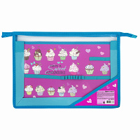 Папка для труда BRAUBERG А4, 2 отделения, пластик, молния сверху, органайзер, "Cup Cakes", 229134 фото Папка для труда BRAUBERG А4, 2 отделения, пластик, молния сверху, органайзер, "Cup Cakes", 229134