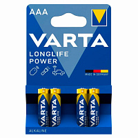 Батарейки алкалиновые "мизинчиковые" КОМПЛЕКТ 4 шт., VARTA LONGLIFE POWER, ААА (LR03, 15А), блистер, 4903121414 фото Батарейки алкалиновые "мизинчиковые" КОМПЛЕКТ 4 шт., VARTA LONGLIFE POWER, ААА (LR03, 15А), блистер, 4903121414