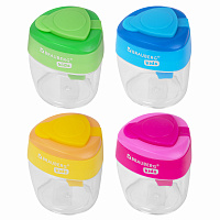 Точилка BRAUBERG KIDS "MAXI", 2 отверстия, с большим контейнером, трехгранный корпус, цвета ассорти, 271945 фото Точилка BRAUBERG KIDS "MAXI", 2 отверстия, с большим контейнером, трехгранный корпус, цвета ассорти, 271945