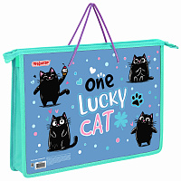 Папка на молнии с ручками ПИФАГОР А4, 1 отделение, пластик, ручки-шнурок, "Funny cats", 273353 фото Папка на молнии с ручками ПИФАГОР А4, 1 отделение, пластик, ручки-шнурок, "Funny cats", 273353