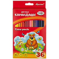 Карандаши цветные Гамма Мультики 36 цветов трехгранные фото Карандаши цветные Гамма Мультики 36 цветов трехгранные