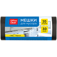 Мешки для мусора 20л OfficeClean ПНД, 42*48см, 7мкм, 30шт., черные, в рулоне фото Мешки для мусора 20л OfficeClean ПНД, 42*48см, 7мкм, 30шт., черные, в рулоне