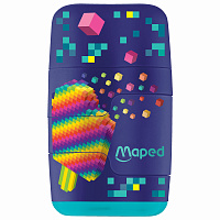 Точилка с ластиком 2 в 1 MAPED (Франция) "Pixel Party Connect", 2 отверстия, 049223 фото Точилка с ластиком 2 в 1 MAPED (Франция) "Pixel Party Connect", 2 отверстия, 049223