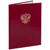 Папка адресная бумвинил бордовый, "Герб России", формат А4, STAFF, 122741 фото Папка адресная бумвинил бордовый, "Герб России", формат А4, STAFF, 122741