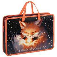 Папка с ручками А4 ArtSpace "The Magic Fox", пластик, на молнии, 70мм фото Папка с ручками А4 ArtSpace "The Magic Fox", пластик, на молнии, 70мм