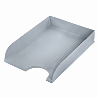 Лоток горизонтальный для бумаг BRAUBERG "Standard", 350х253х65 мм, серый, 238347 фото Лоток горизонтальный для бумаг BRAUBERG "Standard", 350х253х65 мм, серый, 238347