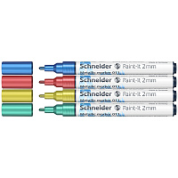 Набор маркеров для декорирования Schneider "Paint-It 011" 04цв., металлик, 2,0мм фото Набор маркеров для декорирования Schneider "Paint-It 011" 04цв., металлик, 2,0мм
