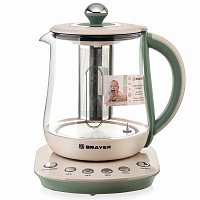 Чайник с терморегулятором и заварником BRAYER BR1015, 1,5 л, 2200 Вт фото Чайник с терморегулятором и заварником BRAYER BR1015, 1,5 л, 2200 Вт