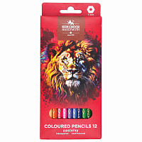 Карандаши цветные KOH-I-NOOR "RED LION" 12 цветов, шестигранные, 2,8 мм, натуральное дерево, 3552/12, 3552012063KS фото Карандаши цветные KOH-I-NOOR "RED LION" 12 цветов, шестигранные, 2,8 мм, натуральное дерево, 3552/12, 3552012063KS