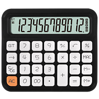 Калькулятор настольный BRAUBERG KW-1000-BK (152x132 мм), 3D-кнопки, 12 разрядов, черный, 272956 фото Калькулятор настольный BRAUBERG KW-1000-BK (152x132 мм), 3D-кнопки, 12 разрядов, черный, 272956