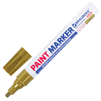 Маркер-краска лаковый (paint marker) 4 мм, ЗОЛОТОЙ, НИТРО-ОСНОВА, алюминиевый корпус, BRAUBERG PROFESSIONAL PLUS, 151449 фото Маркер-краска лаковый (paint marker) 4 мм, ЗОЛОТОЙ, НИТРО-ОСНОВА, алюминиевый корпус, BRAUBERG PROFESSIONAL PLUS, 151449