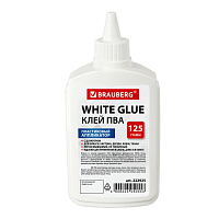 Клей ПВА BRAUBERG (бумага, картон, дерево), 125 г, 222925 фото Клей ПВА BRAUBERG (бумага, картон, дерево), 125 г, 222925