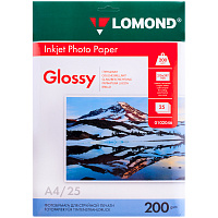 Фотобумага А4 для стр. принтеров Lomond, 200г/м2 (25л) глянцевая односторонняя фото Фотобумага А4 для стр. принтеров Lomond, 200г/м2 (25л) глянцевая односторонняя