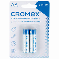Батарейки алкалиновые "пальчиковые" КОМПЛЕКТ 2 шт., CROMEX Alkaline, АА (LR6, 15А), блистер, 457128 фото Батарейки алкалиновые "пальчиковые" КОМПЛЕКТ 2 шт., CROMEX Alkaline, АА (LR6, 15А), блистер, 457128