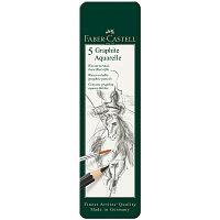 Набор карандашей чернографитных Faber-Castell Graphite Aquarelle HB-8B (5 штук в упаковке) фото Набор карандашей чернографитных Faber-Castell Graphite Aquarelle HB-8B (5 штук в упаковке)