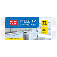 Мешки для мусора 35л OfficeClean ПНД, 48*55см, 7мкм, 30шт., белые, в рулоне фото Мешки для мусора 35л OfficeClean ПНД, 48*55см, 7мкм, 30шт., белые, в рулоне