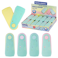 Ластик BRAUBERG "ULTRA PASTEL", 57х24х15 мм, пастельные цвета ассорти, бирюзовый пластиковый держатель, 272688 фото Ластик BRAUBERG "ULTRA PASTEL", 57х24х15 мм, пастельные цвета ассорти, бирюзовый пластиковый держатель, 272688