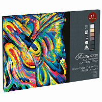 Папка для пастели / планшет БОЛЬШАЯ А2, 18 л., 6 цв.,160 г/м2, тонированная бумага, подложка, "Сладкие грёзы", ППГ/А2