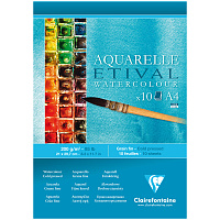 Альбом для акварели, 10л., А4, на склейке Clairefontaine "Etival", 200г/м2, холодное прессование фото Альбом для акварели, 10л., А4, на склейке Clairefontaine "Etival", 200г/м2, холодное прессование