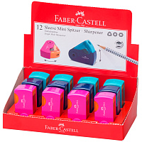 Точилка пластиковая Faber-Castell "Sleeve Mini" 1 отверстие, контейнер, розов./оранж., бирюзовая фото Точилка пластиковая Faber-Castell "Sleeve Mini" 1 отверстие, контейнер, розов./оранж., бирюзовая
