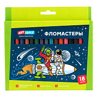 Фломастеры ArtSpace "Космос", 18цв., картон, смываемые, европодвес фото Фломастеры ArtSpace "Космос", 18цв., картон, смываемые, европодвес