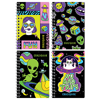 Записная книжка А6 80л. на гребне BG "Crazy neon фото Записная книжка А6 80л. на гребне BG "Crazy neon