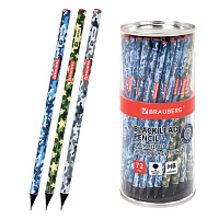 Карандаш чернографитный BRAUBERG "ARMY", 1 шт., HB, корпус ассорти, 181770