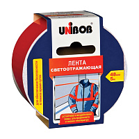 Лента клейкая для разметки светоотражающая Unibob красная/белая 48 мм x 5 м фото Лента клейкая для разметки светоотражающая Unibob красная/белая 48 мм x 5 м