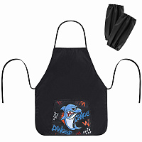 Накидка фартук с нарукавниками для труда ПИФАГОР, 1 карман, 46х54 см, "Angry shark", 272460 фото Накидка фартук с нарукавниками для труда ПИФАГОР, 1 карман, 46х54 см, "Angry shark", 272460
