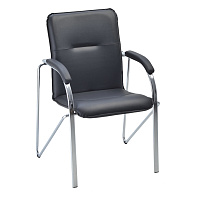 Стул Helmi HL-F04 "Самба М", каркас металл хром, экокожа, черный BOX2 фото Стул Helmi HL-F04 "Самба М", каркас металл хром, экокожа, черный BOX2