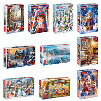 Пазл картонный 1000 элементов АССОРТИ, 10 дизайнов, 480х680 мм, HATBER