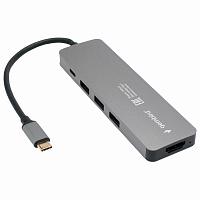 Док-станция GEMBIRD Type-C 5 в 1: 3хUSB3.1, PD100W, HDMI, кабель 17 см, алюминий, UHB-D1 фото Док-станция GEMBIRD Type-C 5 в 1: 3хUSB3.1, PD100W, HDMI, кабель 17 см, алюминий, UHB-D1