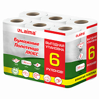 Полотенца бумажные 2-х слойные, спайка 6 рулонов (6х14,7 м), LAIMA LUXE, 100% целлюлоза, 114742 фото Полотенца бумажные 2-х слойные, спайка 6 рулонов (6х14,7 м), LAIMA LUXE, 100% целлюлоза, 114742