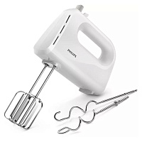 Миксер PHILIPS HR3705/00, 300 Вт, 5 скоростей, 2 венчика, 2 крюка для теста, белый фото Миксер PHILIPS HR3705/00, 300 Вт, 5 скоростей, 2 венчика, 2 крюка для теста, белый